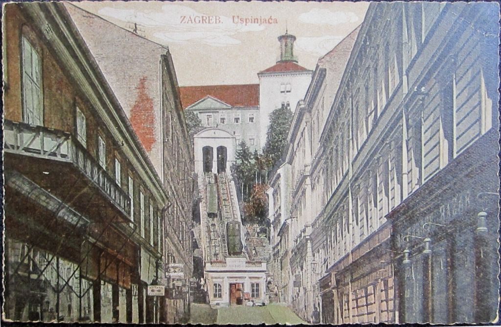 Uspinjača, kolorirana razglednica